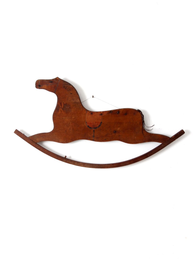 Vintage Antique Rocking Horse Wall Art 37.5 x 19.5 Rustic Decor (1 of 10)