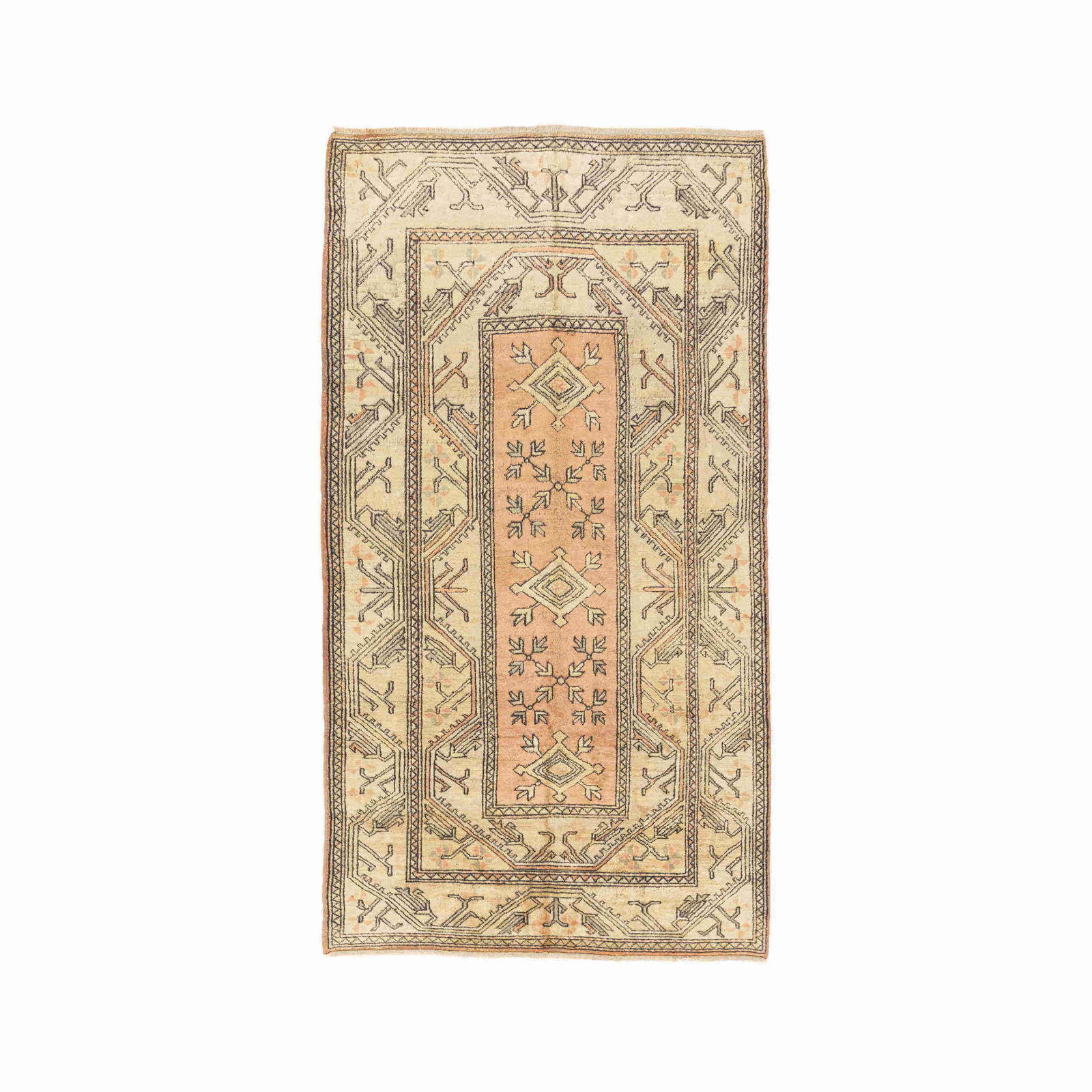 Authentic Handmade Milas Wool Carpet 65 x 119.3 Inches (1 of 8)