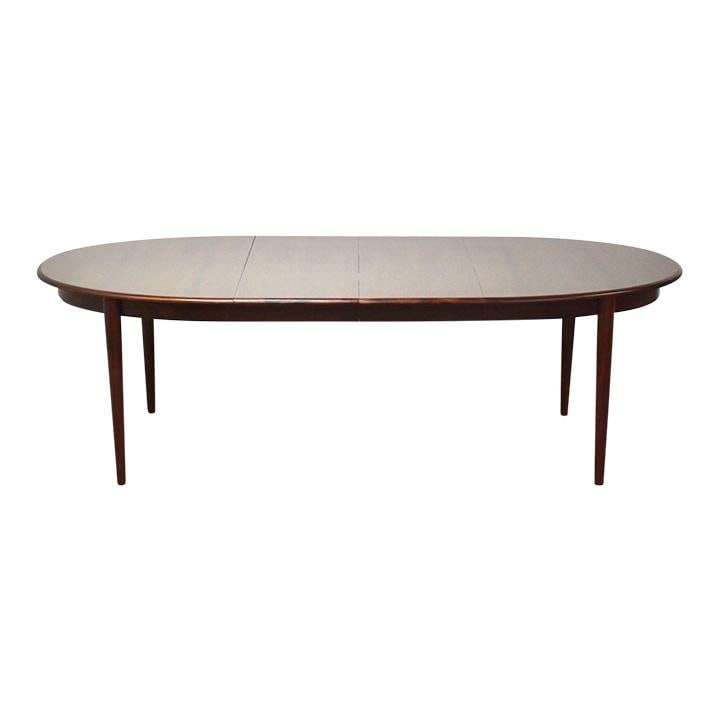 Mid Century Modern Brazilian Rosewood Oval Dining Table with Leaves (1 of 9)