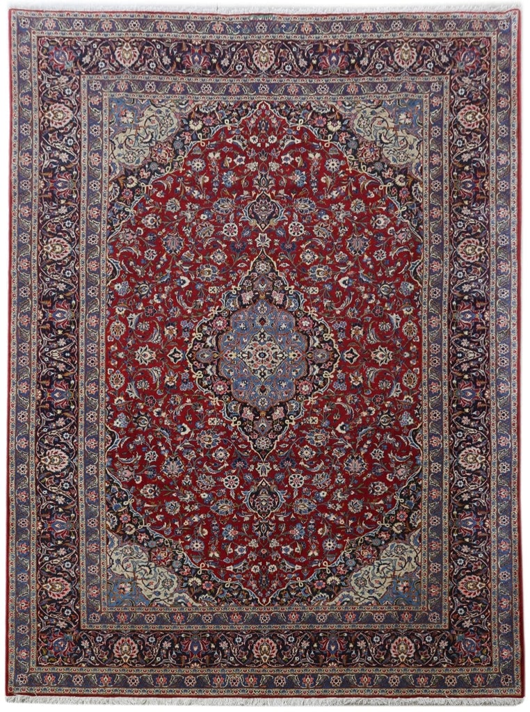 Authentic 10.2 x 13.7 Red Persian Kashan Rug with Signature: Authentic 10.2 x 13.7 Red Persian Kashan Rug with Signature Free continental US Shipping Enhance your home with this exquisite 10.2 x 13.7 Red Persian Signed Kashan Rug, a true embodiment of Persian a