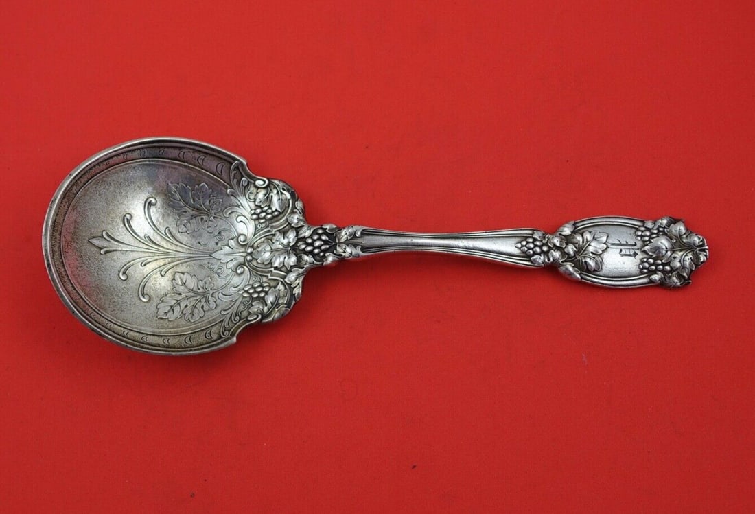 Gorham H 389 Sterling Silver Berry Spoon 9 5/8 inches Monogrammed (1 of 2)