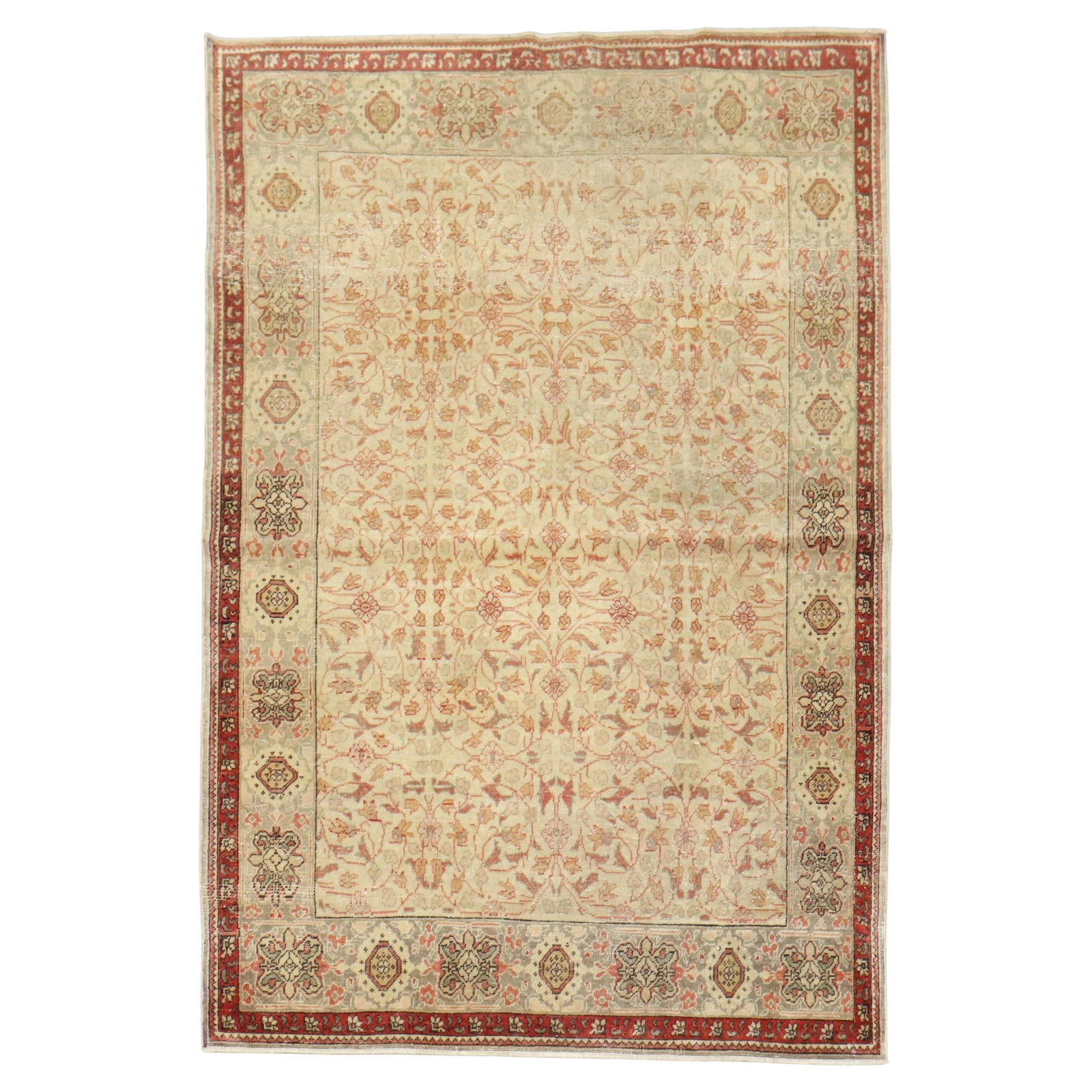 Zabihi Collection Antique Turkish Herekeh Hand-Knotted Wool Rug 50 x 70 in (1 of 12)