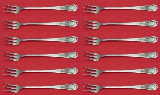Whiting Madam Jumel Sterling Silver Cocktail Forks Set of 12 (1 of 4)