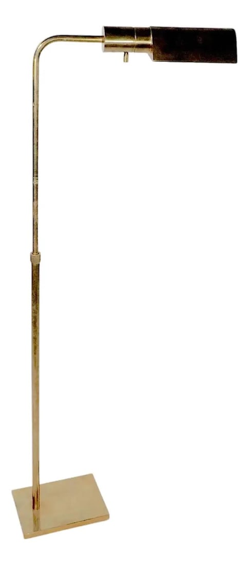 Adjustable Brass Floor Reading Lamp in the Style of Koch & Lowy (1 of 10)