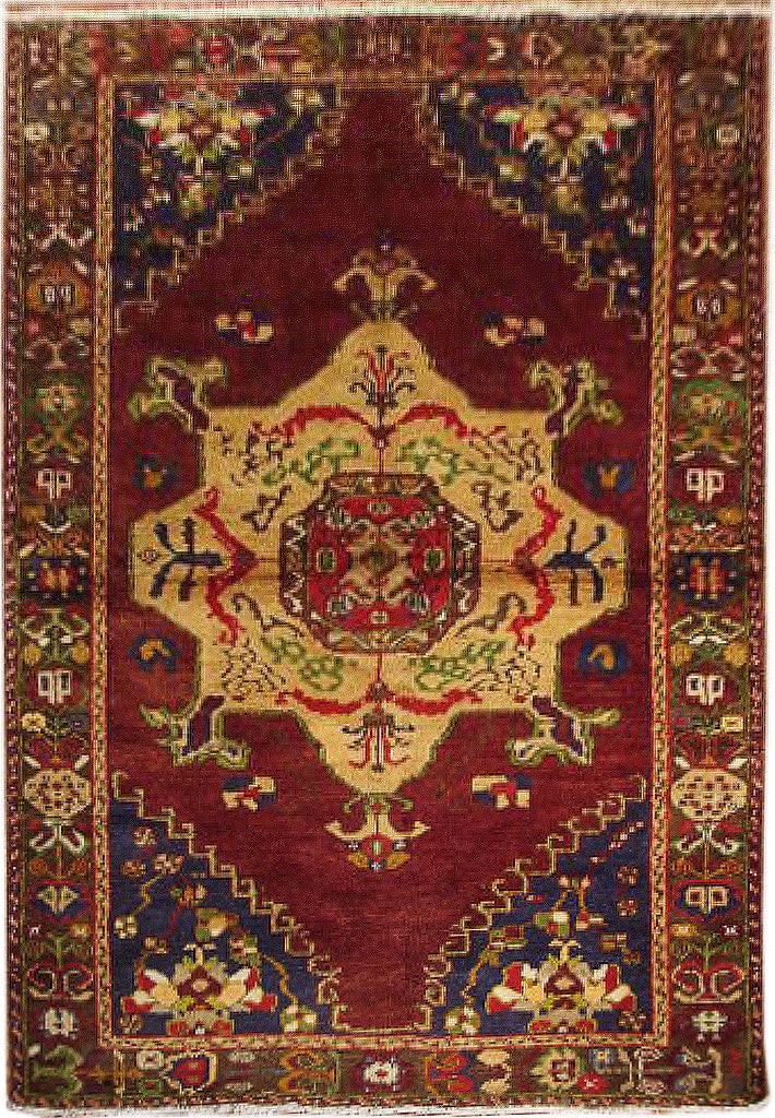 4 x 6.9 Hand-Knotted Russian Kazak Rug Red Wool Geometric Pattern (1 of 6)