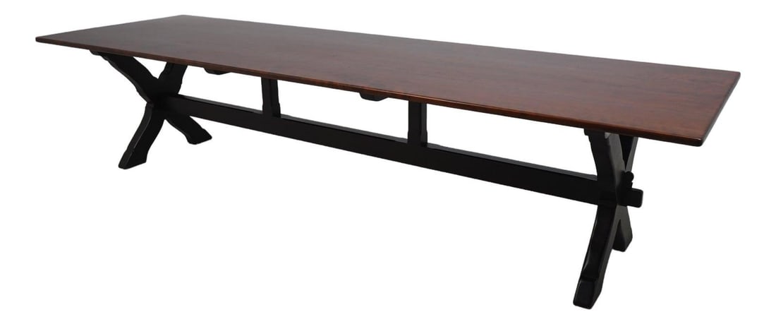 Impressive Handcrafted Cherry Trestle Dining Table 132w x 40d x 30h (1 of 10)