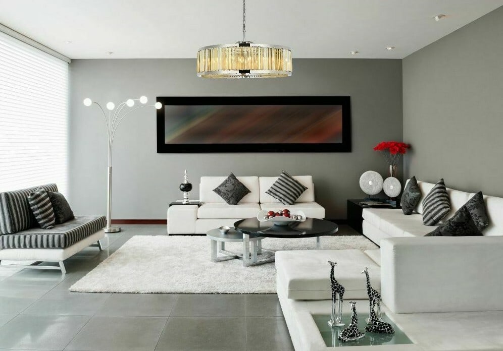 Chelsea Modern Chandelier With 10 Golden Teak Crystals and Polished Nickel Finish 43.5in: Chelsea Modern Chandelier With 10 Golden Teak Crystals and Polished Nickel Finish 43.5in This modern chandelier features a polished nickel frame adorned with royal cut golden teak crystals, creating a