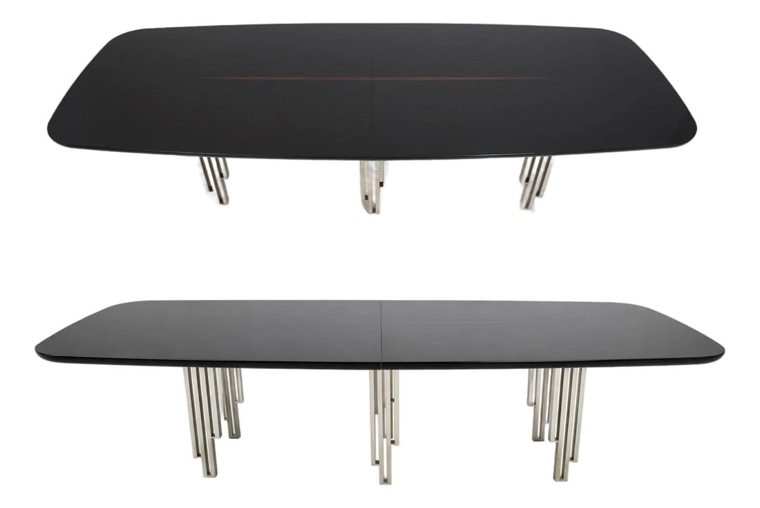 Macassar Ebony and Mahogany Eiffel Style Dining Table 118w Attributed to Christopher Guy (1 of 10)