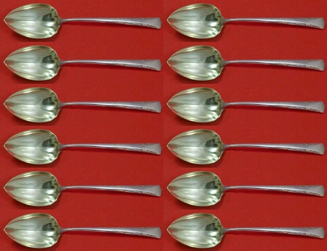 Gorham Greenbrier Sterling Silver 12-Piece Grapefruit Spoon Set 6": Gorham Greenbrier Sterling Silver 12-Piece Grapefruit Spoon Set 6" Enhance your dining experience with this exquisite 12-piece custom set of Greenbrier by Gorham Sterling Silver Grapefruit Spoons. Eac
