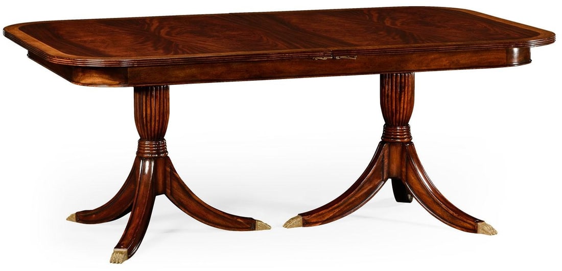 Buckingham Collection Extendable Crotch Mahogany Veneer Dining Table Seats 10 (1 of 11)