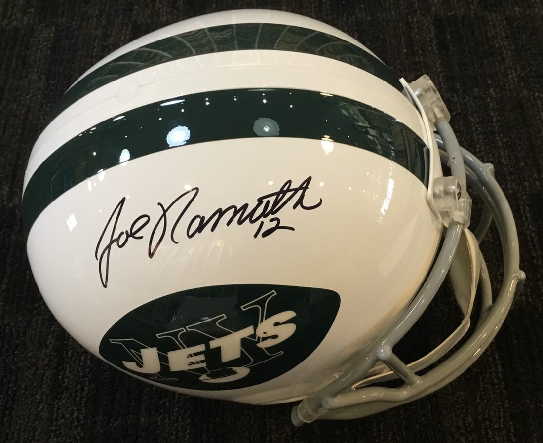 Joe Namath Signed Full Size Jets Helmet Authenticated by Beckett (1 of 2)