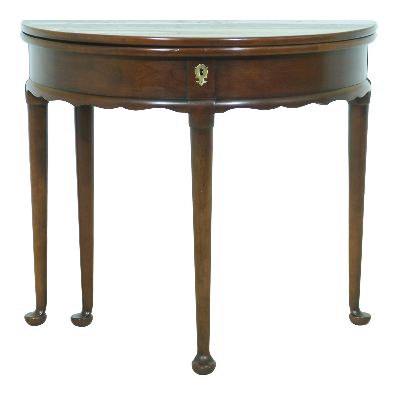 Statton Old Towne Cherry Flip Top Hall Table with Queen Anne Legs (1 of 10)