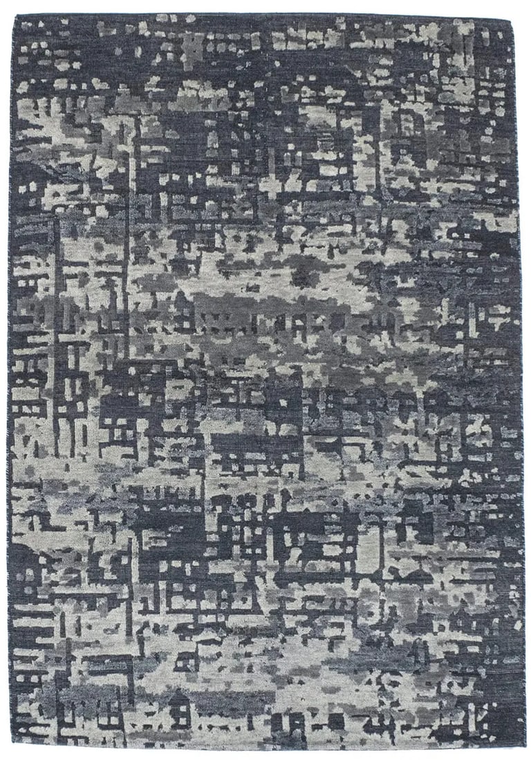 Hand-Knotted Vintage Style Wool Area Rug 5'7 x 8'1 Multicolored: Hand-Knotted Vintage Style Wool Area Rug 5'7 x 8'1 Multicolored Enhance your living space with this stunning hand-knotted Oriental rug, featuring a contemporary distressed style that embodies modern e