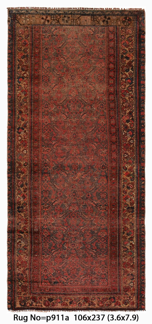 3.6 x 7.9 Handmade Semi-Antique Persian Shirazi Runner Rug: 3.6 x 7.9 Handmade Semi-Antique Persian Shirazi Runner Rug Free continental US Shipping Discover the 3.6 x 7.9 Handmade Semi-Antique Persian Field Patterns Shirazi Runner Rug, an exquisite piece that