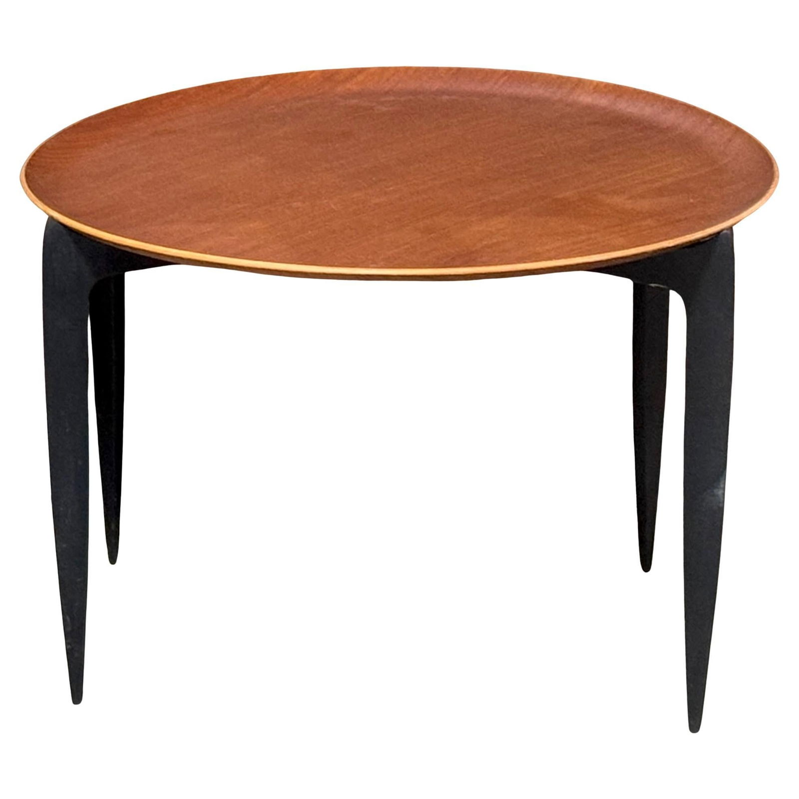 Fritz Hansen Danish Teak Ebonized Circular Tray Table 1960s (1 of 11)