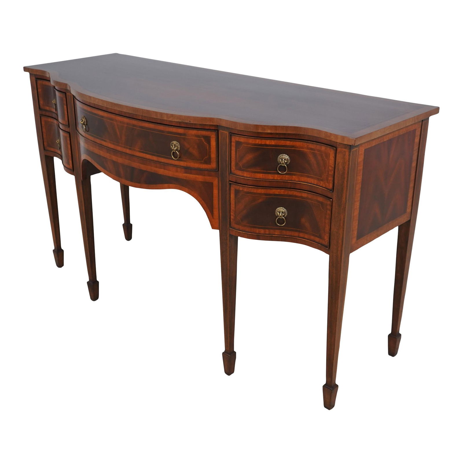 Maitland Smith Federal Style Mahogany Sideboard with Brass Lionhead Pulls (1 of 10)
