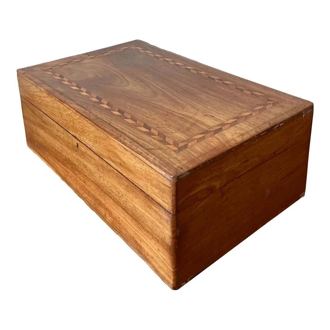 19th Century English Marquetry Inlaid Document or Writing Box 20" Wide (1 of 10)