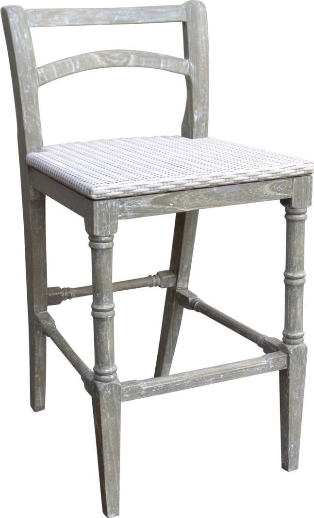 Trade Winds Island Counter Stool Riverwash Finish Coastal Style: Trade Winds Island Counter Stool Riverwash Finish Coastal Style Enhance your coastal decor with this stylish Riverwash Finish Island Counter Stool. Crafted with a robust mahogany frame and a mindi wov