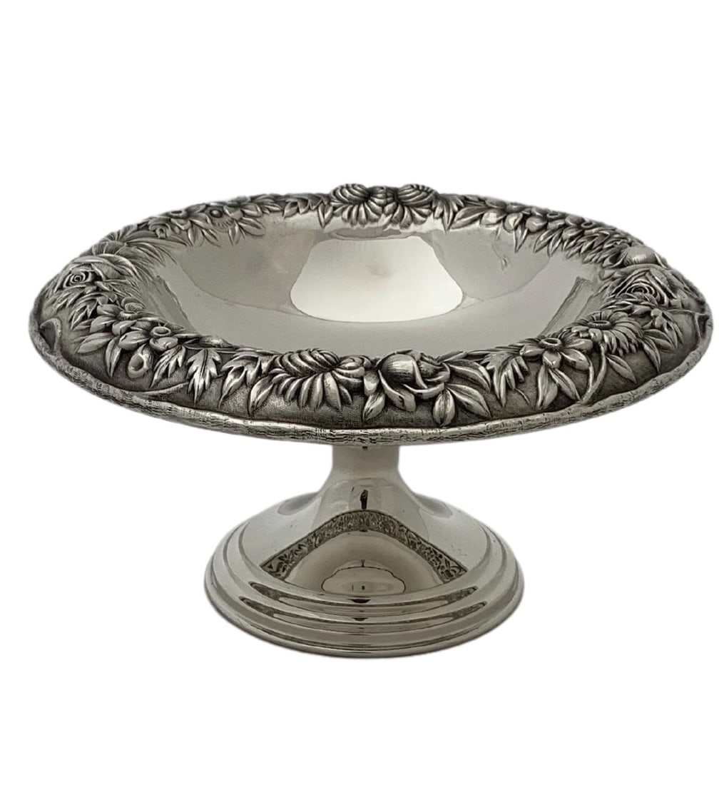 S. Kirk & Son Sterling Silver Handmade Floral Round Bowl 300g (1 of 5)