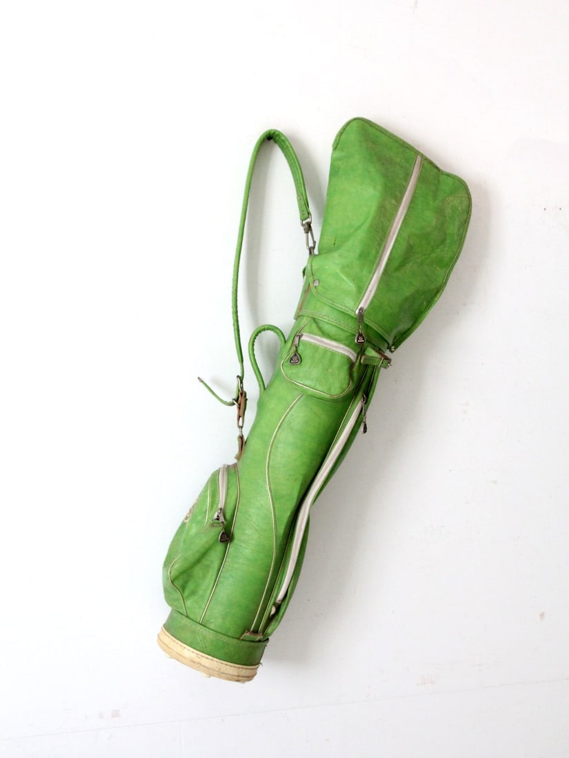 Vintage Ram Golf Bag Green Vinyl Retro Style with Detachable Strap (1 of 15)