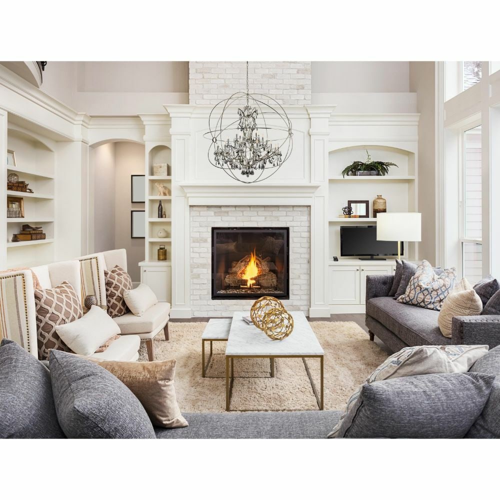 Geneva 25 Light Polished Nickel Crystal Globe Chandelier 63 Inch Height: Geneva 25 Light Polished Nickel Crystal Globe Chandelier 63 Inch Height This large contemporary chandelier features 25 lights and a striking orb globe design with a polished nickel metal frame. The fi