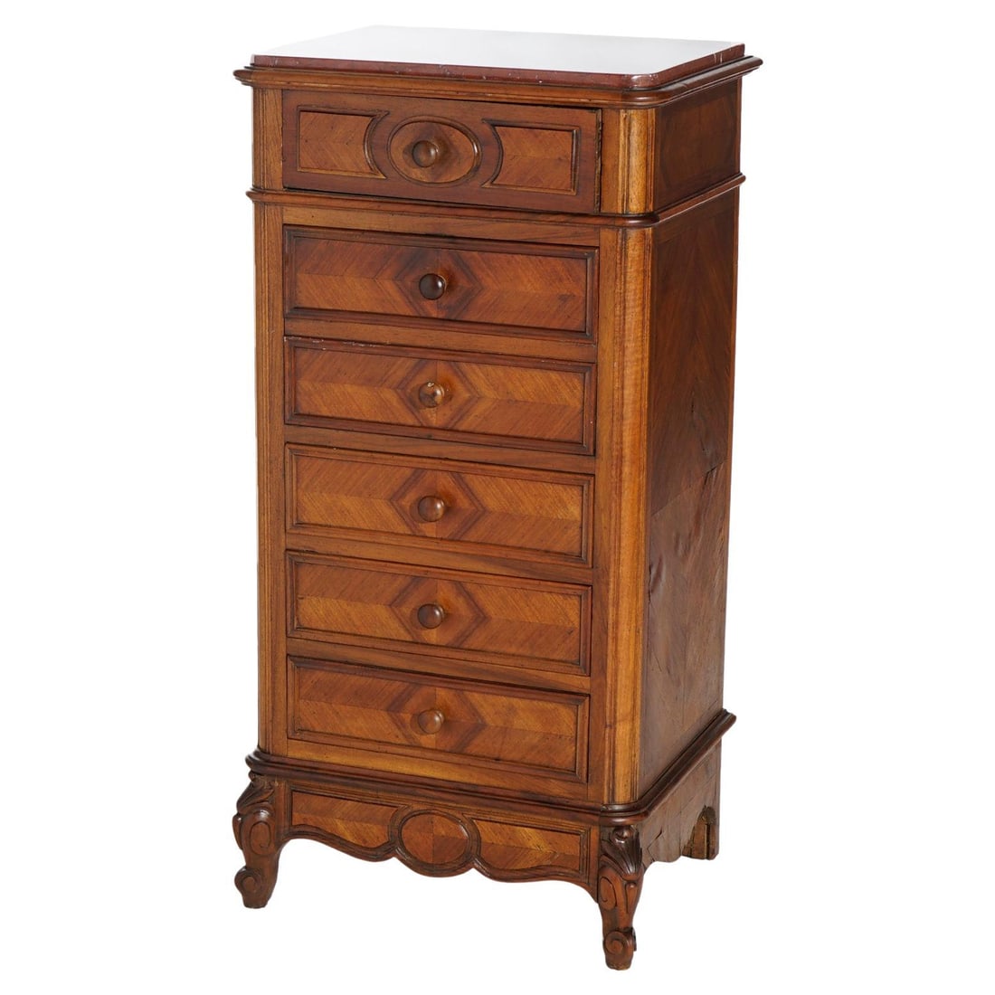 19th Century Antique French Louis XVI Chest with Marble Top (1 of 17)