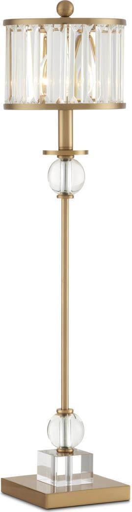 Currey Parfait Mid-Century Crystal Table Lamp Brass 33" (1 of 4)