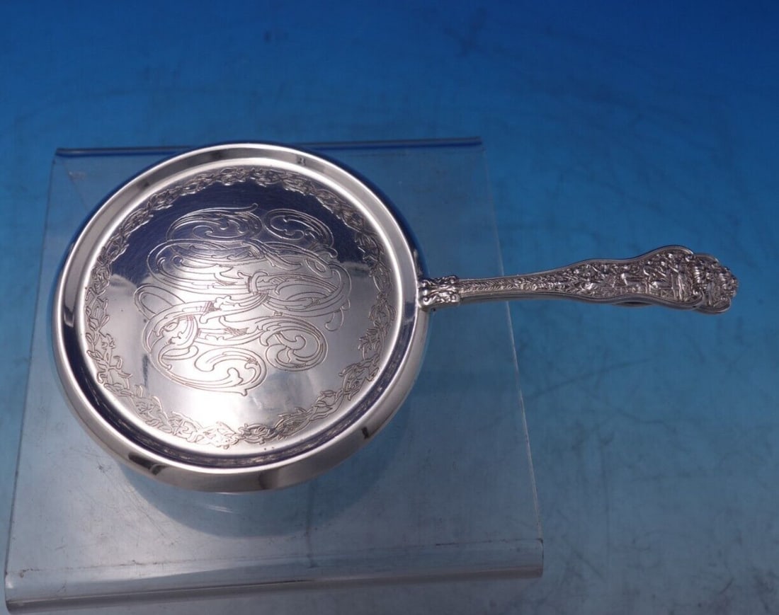 Tiffany & Co Olympian Sterling Silver Ramekin Cup Acid Etched Lid: Tiffany & Co Olympian Sterling Silver Ramekin Cup Acid Etched Lid Experience the elegance of the Olympian pattern by Tiffany & Co. This exquisite sterling silver ramekin cup features a beautifully aci