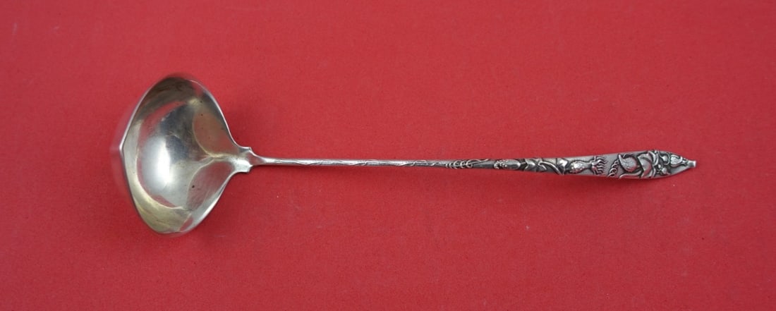 Vine Pattern Sterling Silver Sauce Ladle by Tiffany 7 1/4 Inch Monogrammed: Vine Pattern Sterling Silver Sauce Ladle by Tiffany 7 1/4 Inch Monogrammed This Tiffany & Co. sauce ladle is crafted in sterling silver and features the elegant Vine pattern. The ladle measures 7 1/4