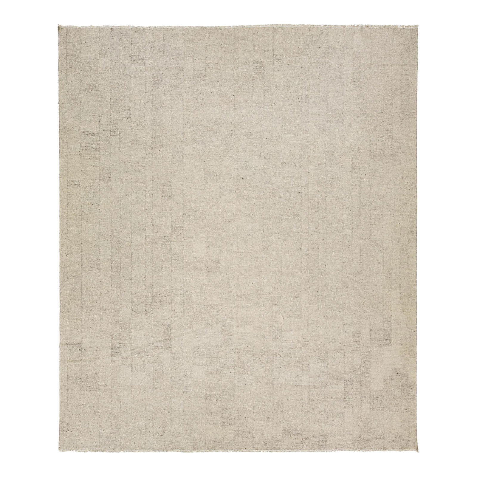 Elegant Beige Kilim Flatweave Wool Rug 12'6 x 14'10: Elegant Beige Kilim Flatweave Wool Rug 12'6 x 14'10 Elevate your living space with this exquisite Modern Designed Kilim Flatweave Natural Wool Rug, crafted from premium wool. The elegant beige color s
