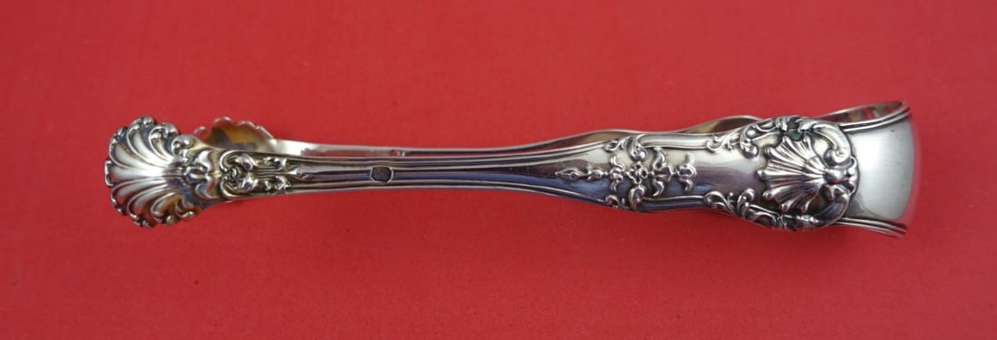 French Sterling Silver Ice Tong Shell Queens Style 6 Inch (1 of 2)