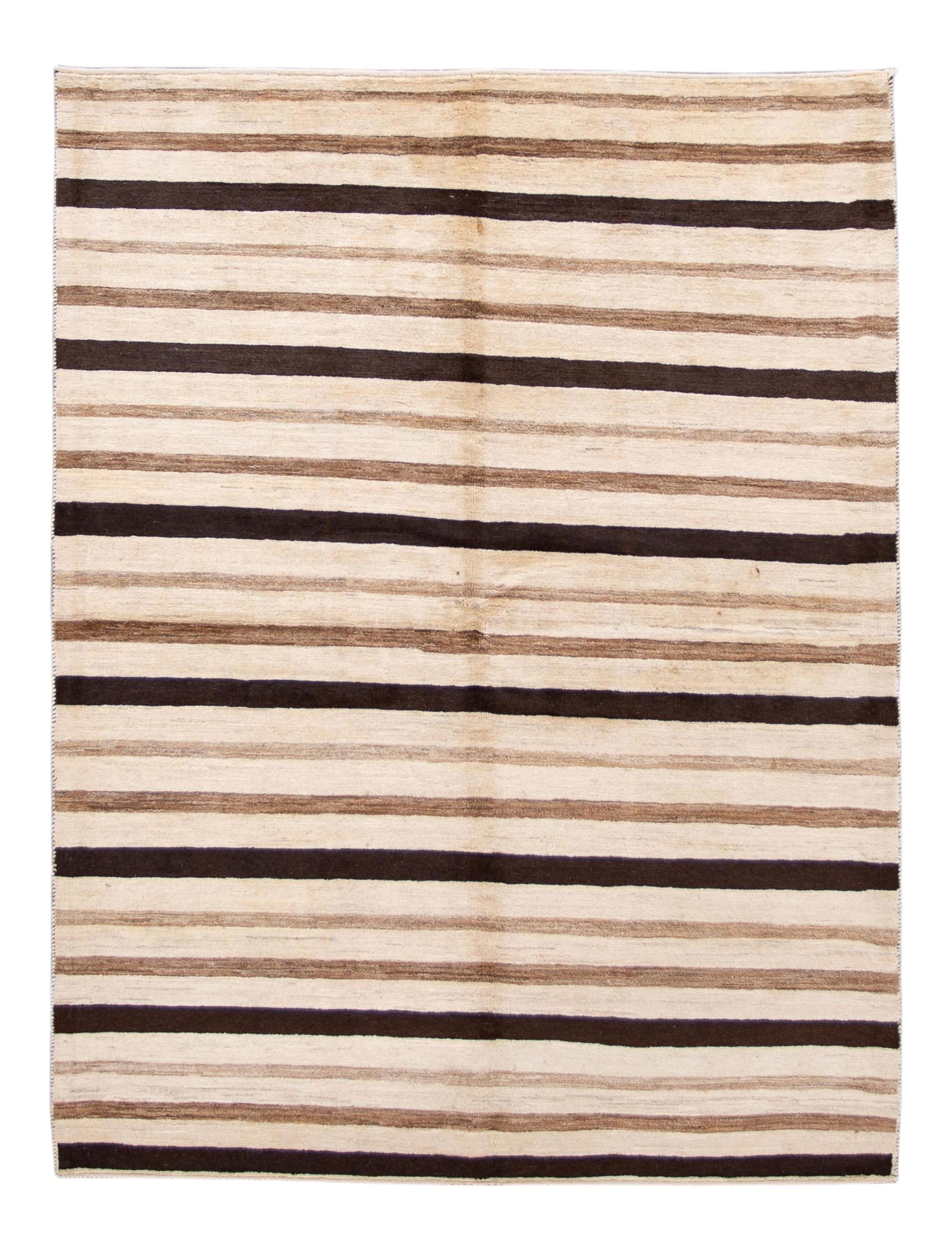 Beige Striped Gabbeh Handmade Wool Rug 5'9 x 7'4 (1 of 7)