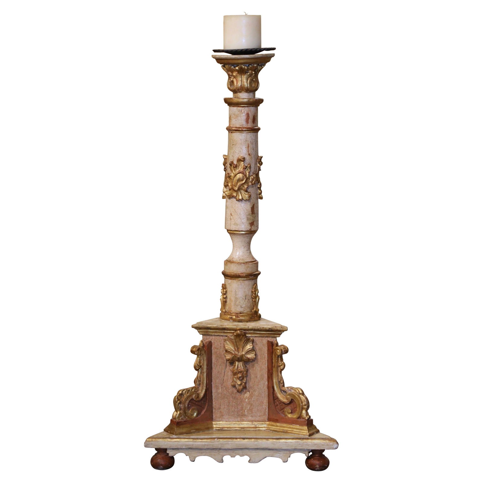 19th Century Italian Neoclassical Giltwood Torchere Floor Lamp (1 of 7)