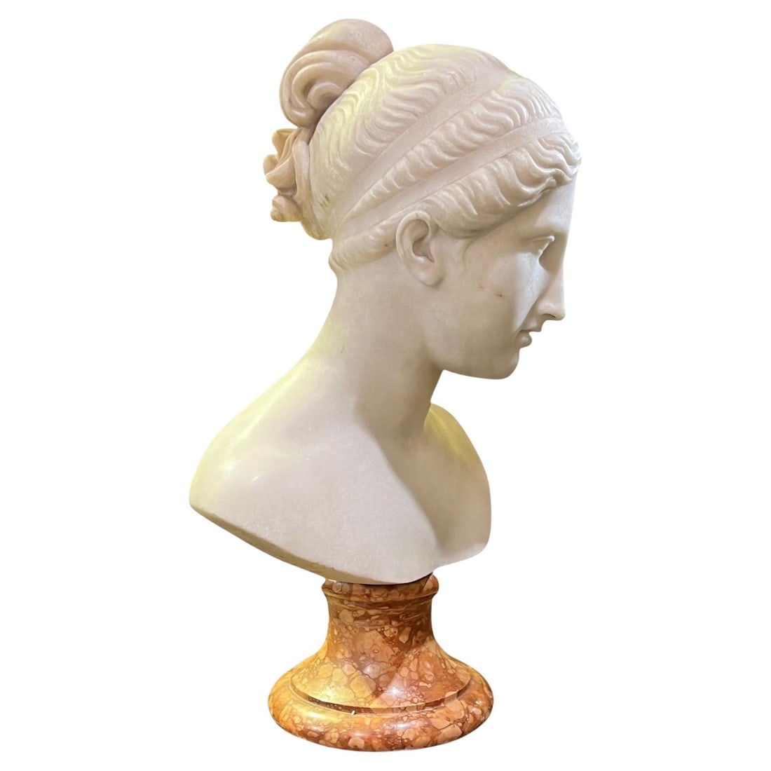 Neoclassical Marble Bust of Young Woman After William Theed Circa 1920 (1 of 7)