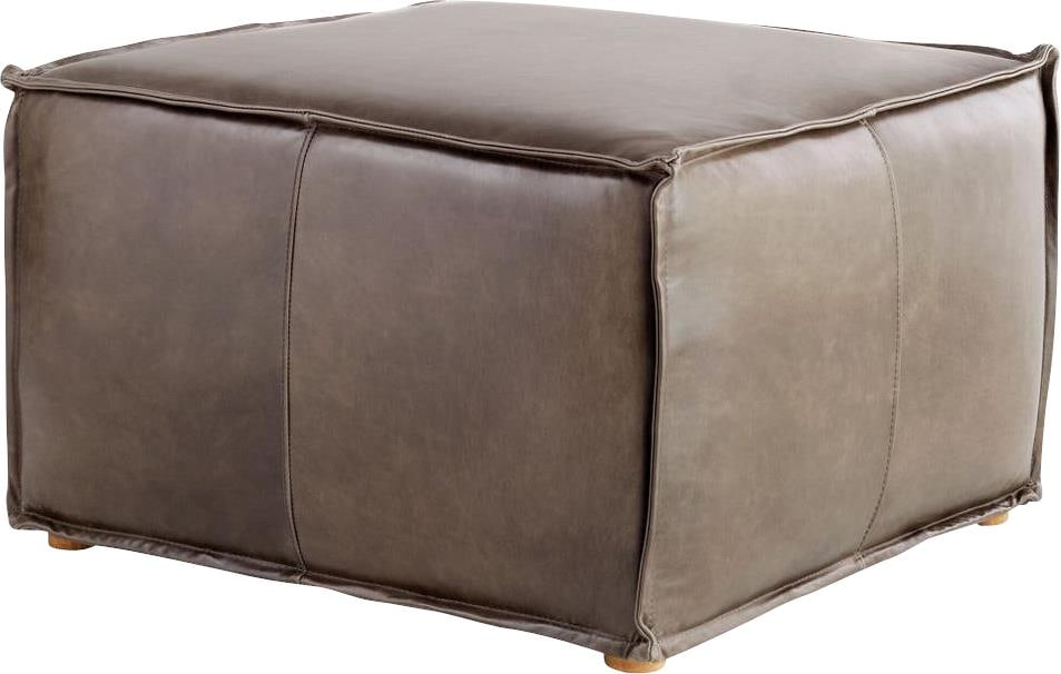 Cyan Lusso Gray Square Pouf Transitional Design (1 of 7)