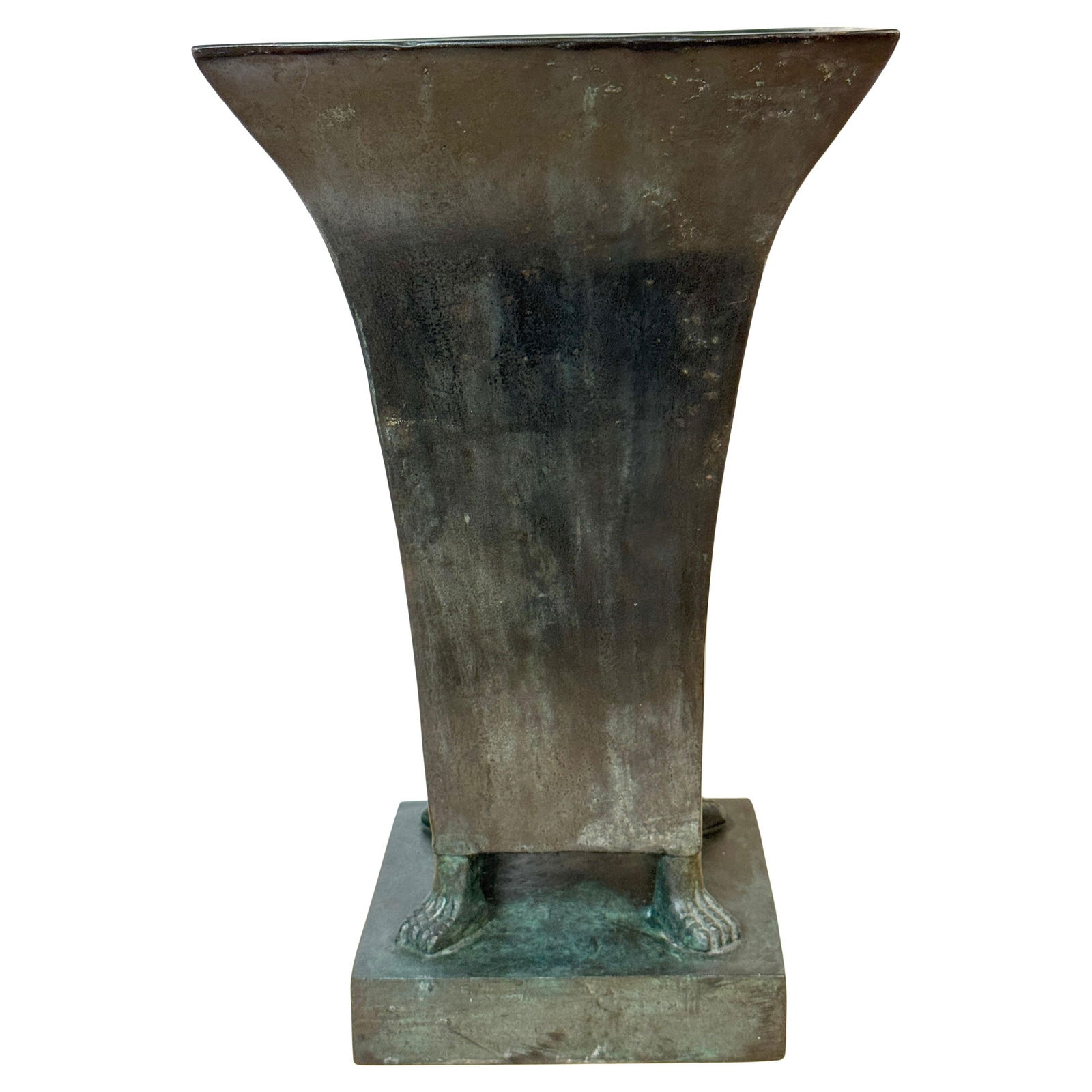 Monumental Verdigris Bronze Vase in Manner of Gilbert Poillerat 20th Century (1 of 17)