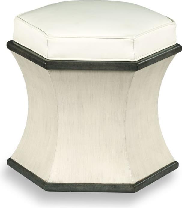 Woodbridge Graystone Hexagonal Ottoman Chair Hollywood Regency Style (1 of 2)