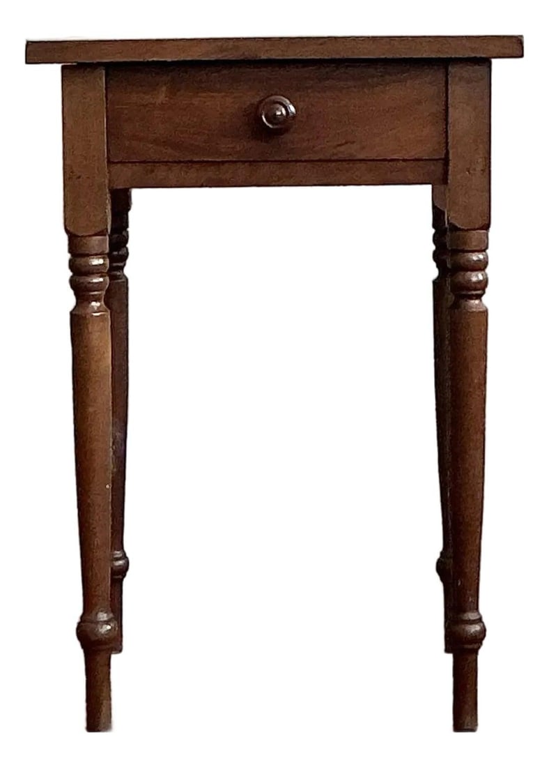 Vintage Traditional Solid Wood Nightstand with Turned Legs (1 of 8)