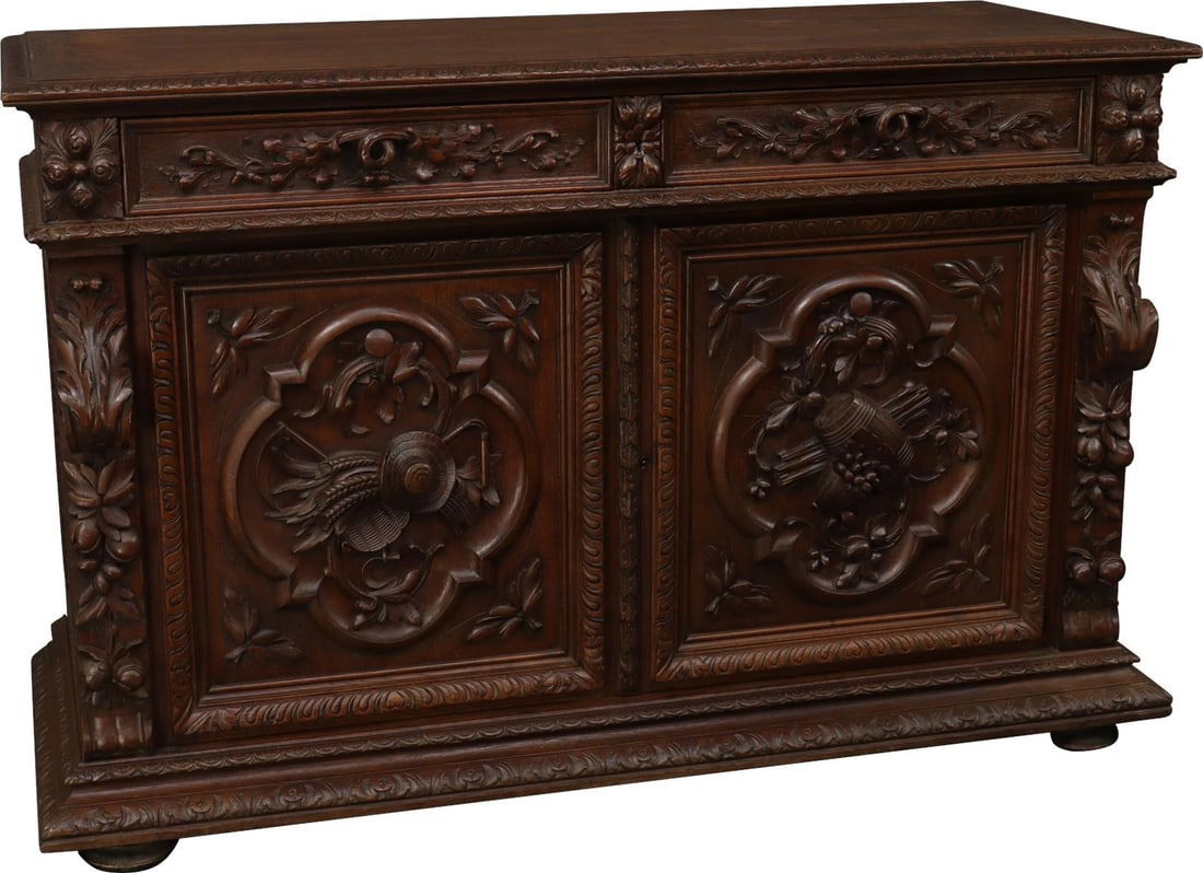 French Style Antique Oak Sideboard 1880 (1 of 16)