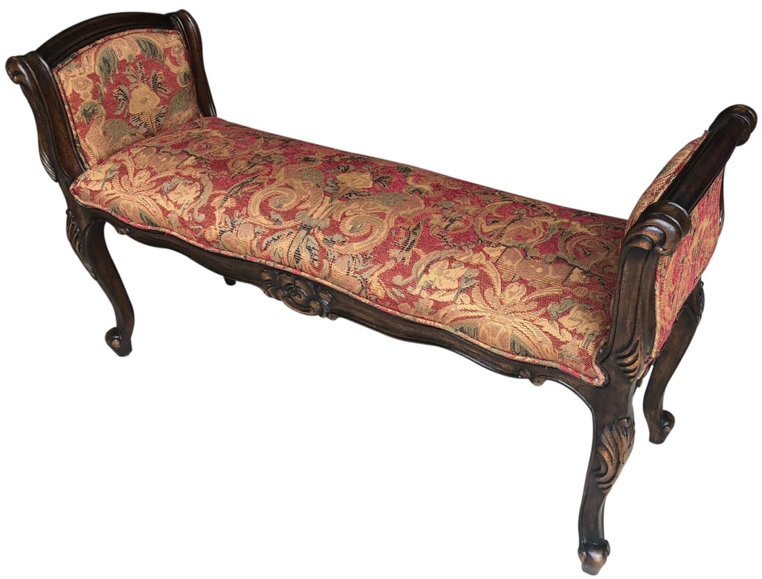 Elegant French Style Window Bench with Serpentine Arms (1 of 3)