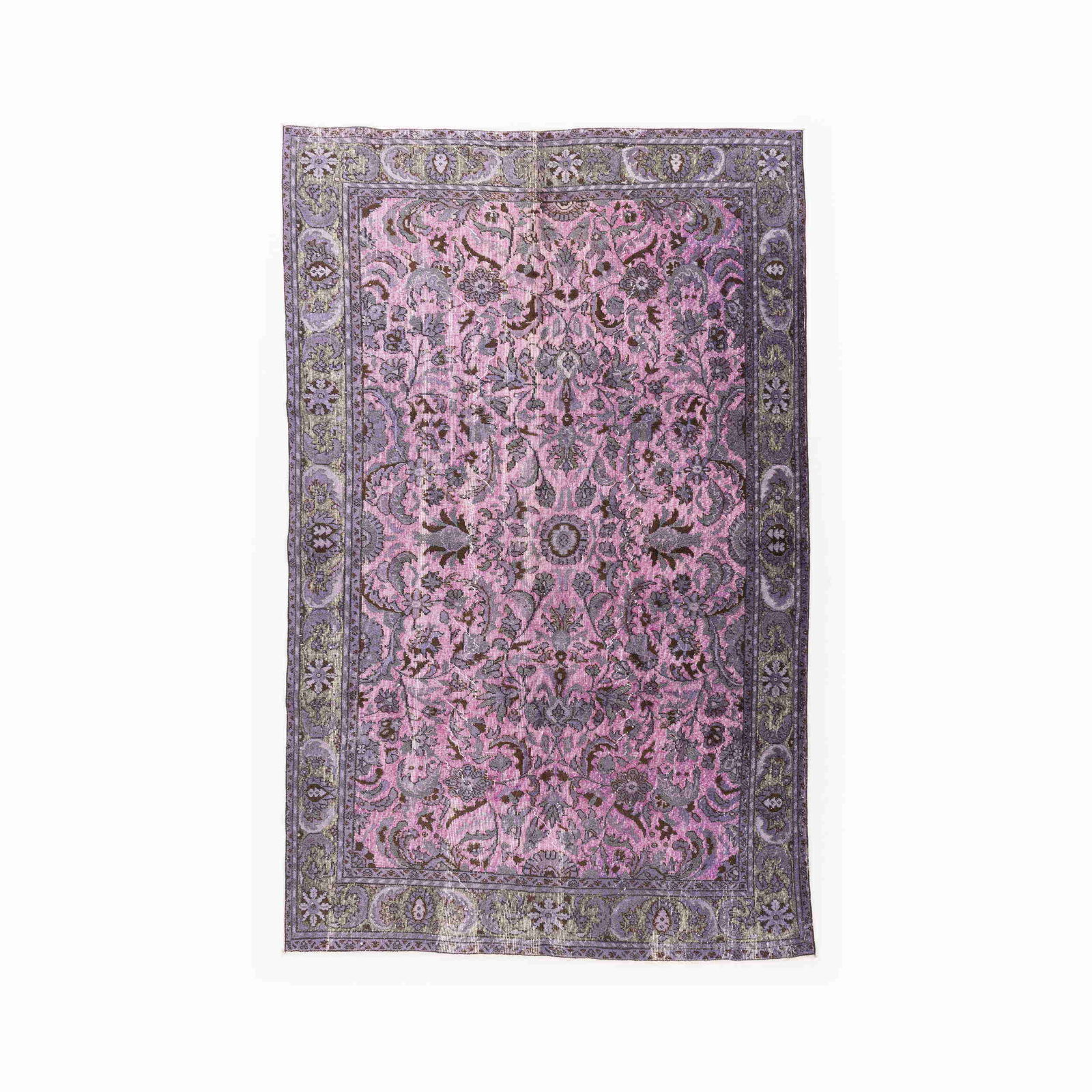 Authentic Vintage Handmade Wool on Cotton Carpet 71.7 x 113.8 (1 of 8)