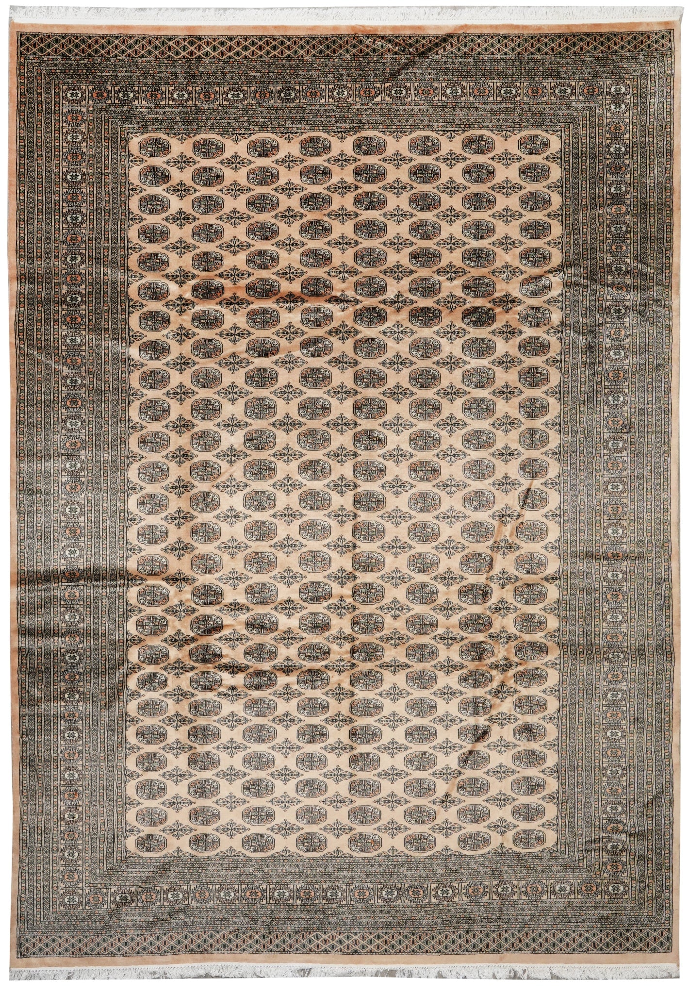 Handmade Bokhara 9 x 12.5 Wool Rug from Pakistan in Beige (1 of 14)
