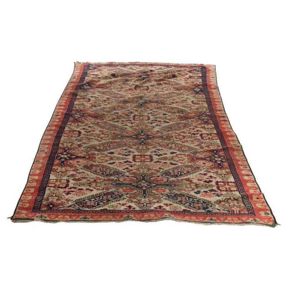 Late 19th Century Seychour Wool Rug with Geometric Medallion Design 114.5 x 52 in (1 of 8)