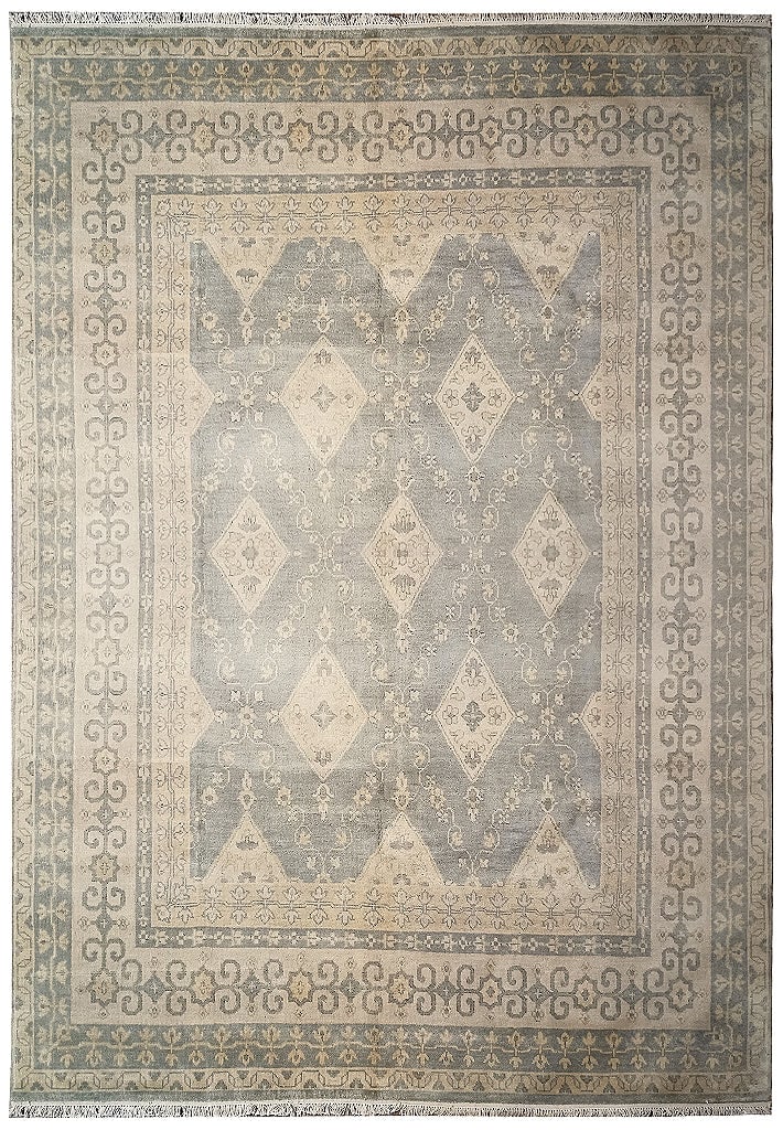 Oushak Handmade Area Rug 7.8 x 9.9 Slate Gray Wool (1 of 10)