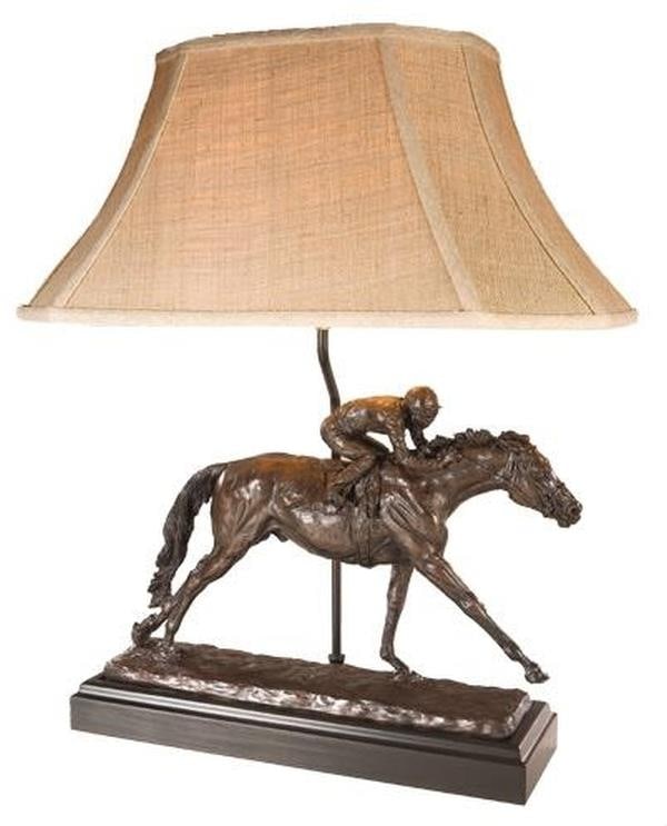 Equestrian Style Table Lamp Sculpture Hand-Cast Hand-Painted (1 of 1)
