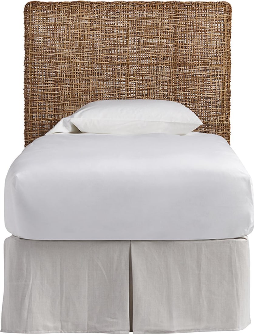 Coastal Escape Earthy Wicker Twin Headboard by Universal: Coastal Escape Earthy Wicker Twin Headboard by Universal Enhance your bedroom with this Earthy Wicker Twin Headboard, designed in a charming coastal style. Made from quality materials, this headboard