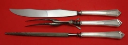 Alvin Richmond Sterling Silver 3-Piece Roast Carving Set 13.5 Inch: Alvin Richmond Sterling Silver 3-Piece Roast Carving Set 13.5 Inch This elegant 3-piece roast carving set features the Richmond pattern by Alvin, crafted from sterling silver with a hollow handle and