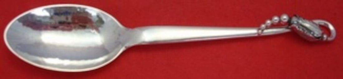 Georg Jensen Blossom Sterling Silver Large Teaspoon 6 Inch Child's Spoon GJ Mark (1 of 2)