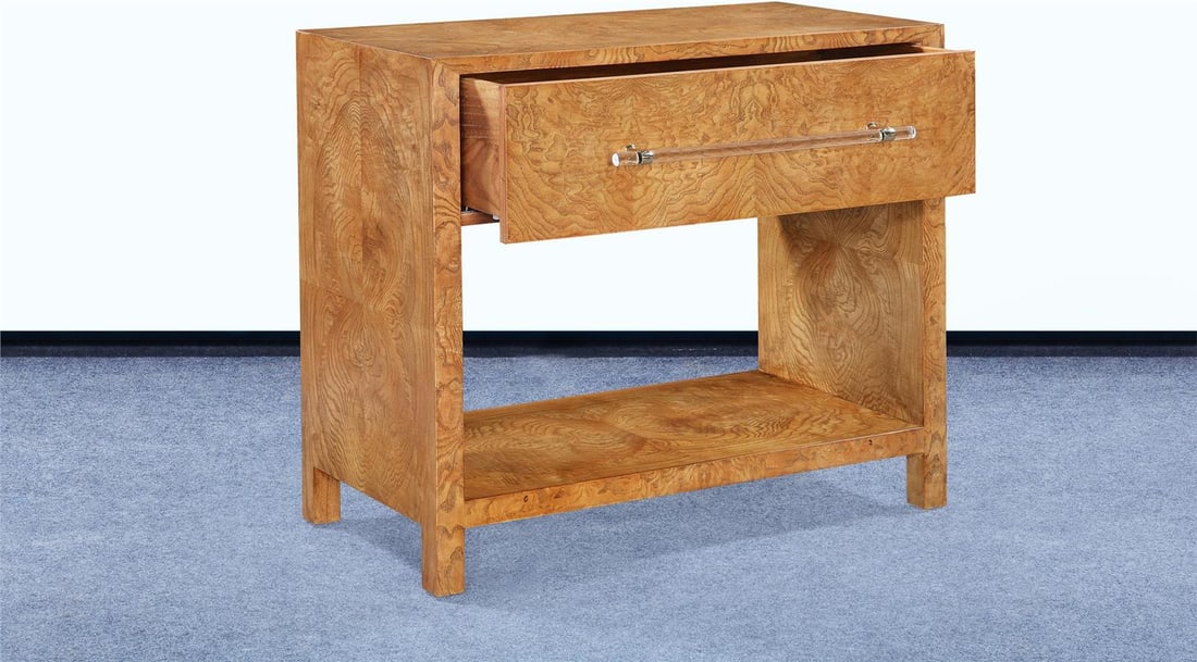 Fremont Nightstand Burled Ash Classic Design 33H 38W 19D (1 of 6)