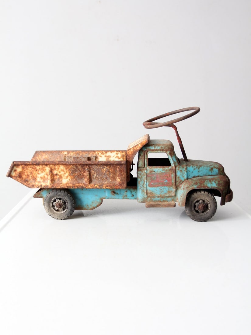 Vintage Buddy L Pressed Steel Blue Dump Truck with Lever Action (1 of 16)